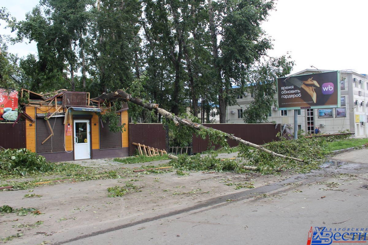 Ураган вчера обрушился на Хабаровск